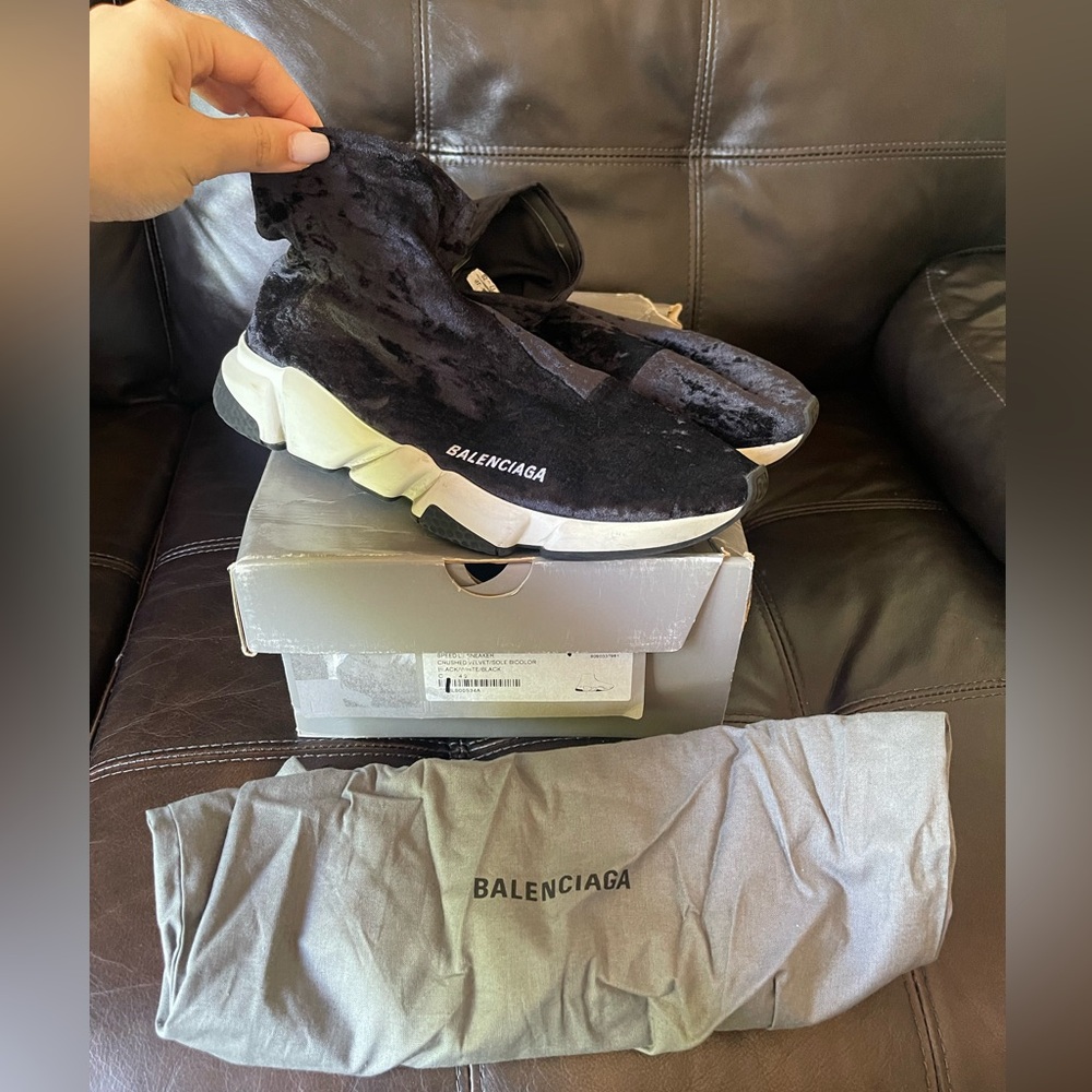 Authentic (RARE) Balenciaga Speed Trainer - 'Crushed Velvet' Size 42 Women’s